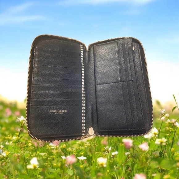 Henri Bendel Zip Around Saffiano Leather Continental Wallet - Picture 3 of 3